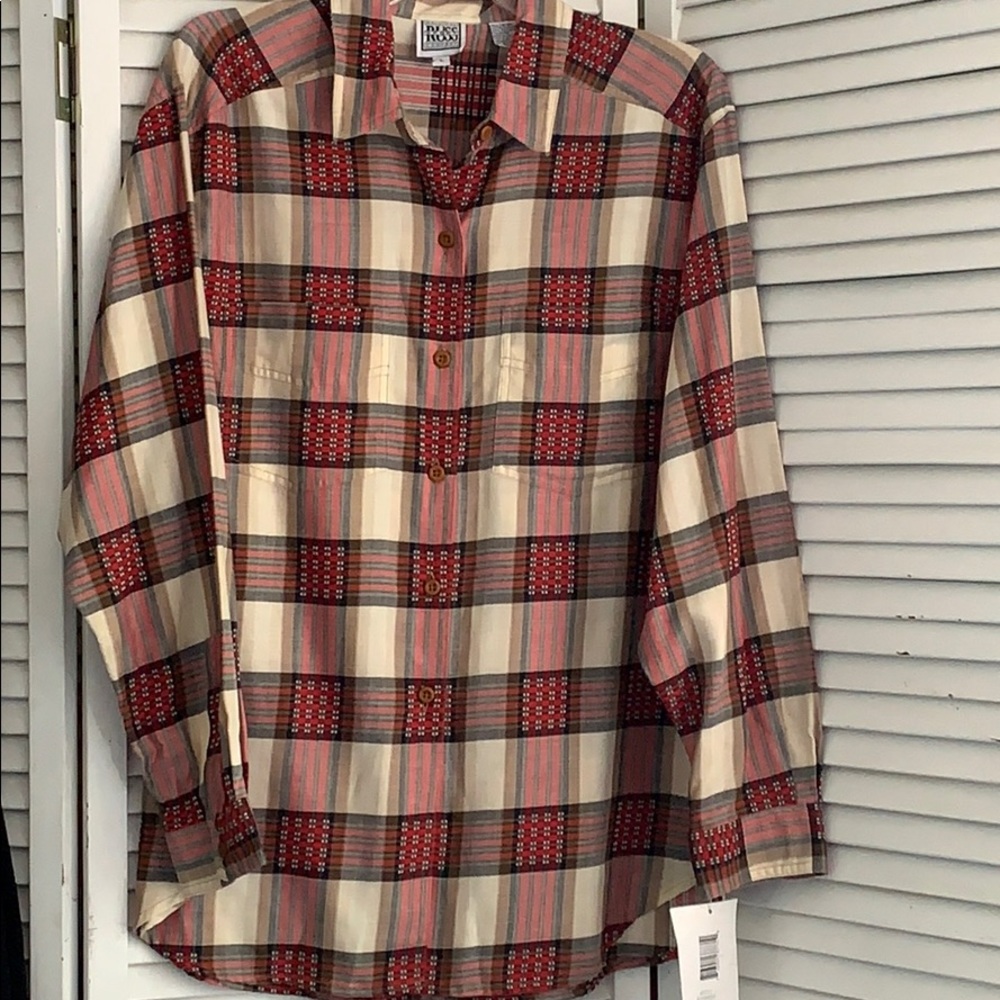 Russ Sport company plaid shirt. Large